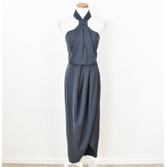 Shona Joy Dresses & Skirts - Shona Joy Core Knot Draped Halter Dress Gray - 6
